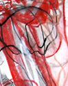 Red hands, pencils, pastel, inck, aquarel paper, 23 x 29, 5cm, Lijiang